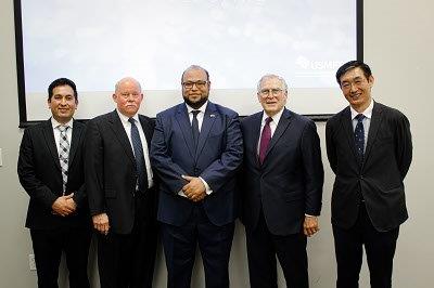 de FUMEC; Keith Patridge, Presidente de MEDC; y, James Li, Director de área de I-DREAM4D en UTRGV.